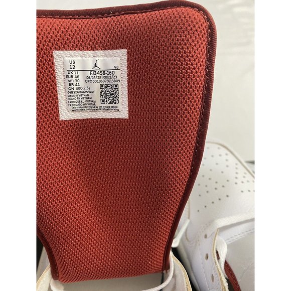 New Mens Size 12 White Red Nike Air Jordan 1 Mid SE Basketball Shoes FJ3458 160 main image 3